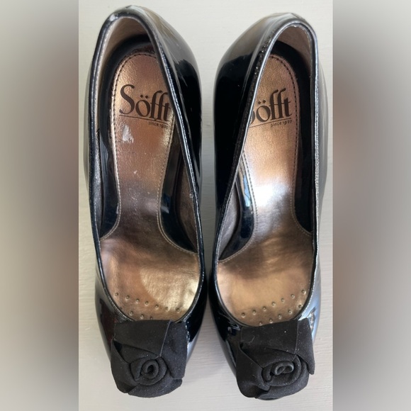 SOFFT WOMEN’s FLEUR PUMP, FABRIC ROSETTE DETAIL, BLACK, SZ 7.5 - Picture 8 of 10